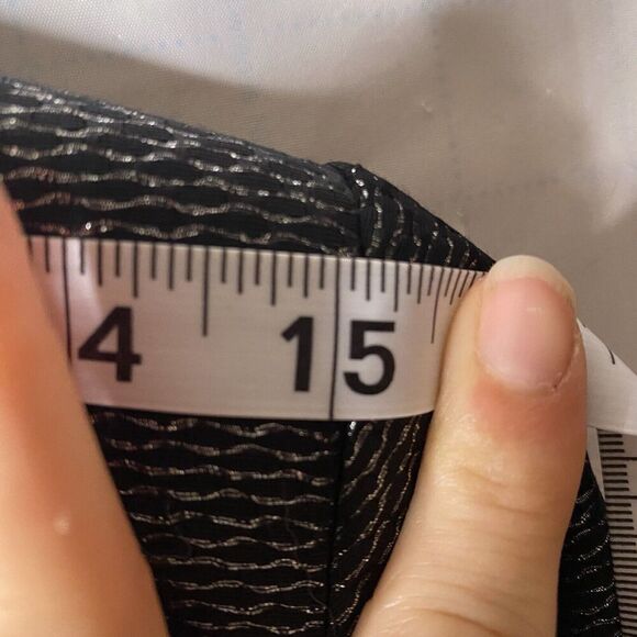 CALVIN KLEIN Women Black Polyester Metallic Lined Open Front Blazer Size 2 - Picture 12 of 12